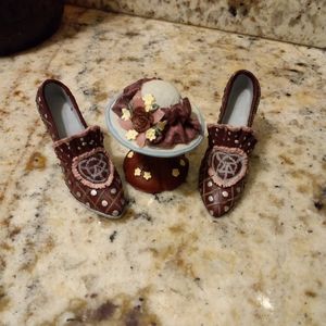 Miniature shoes and hat